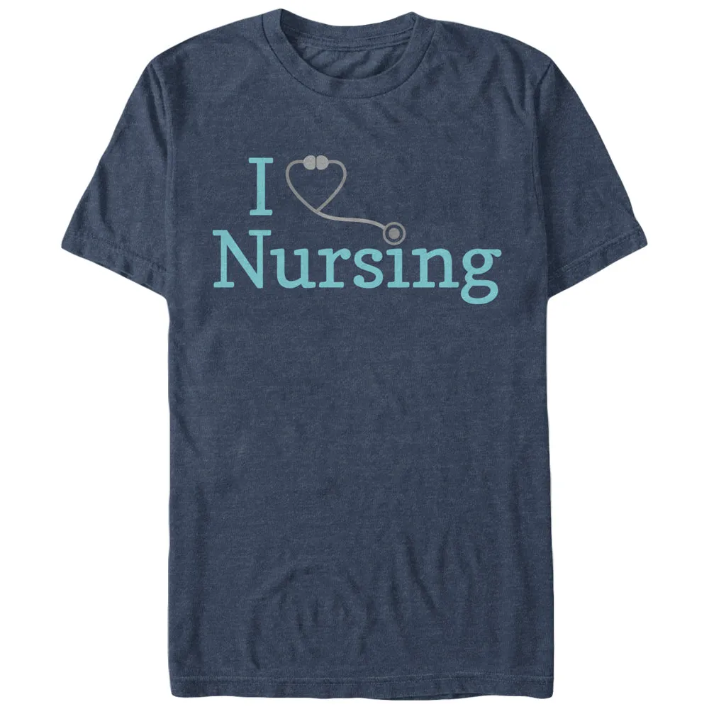 Men's CHIN UP I Love Nursing Stethoscope T-Shirt sold by Chin Up Apparel
