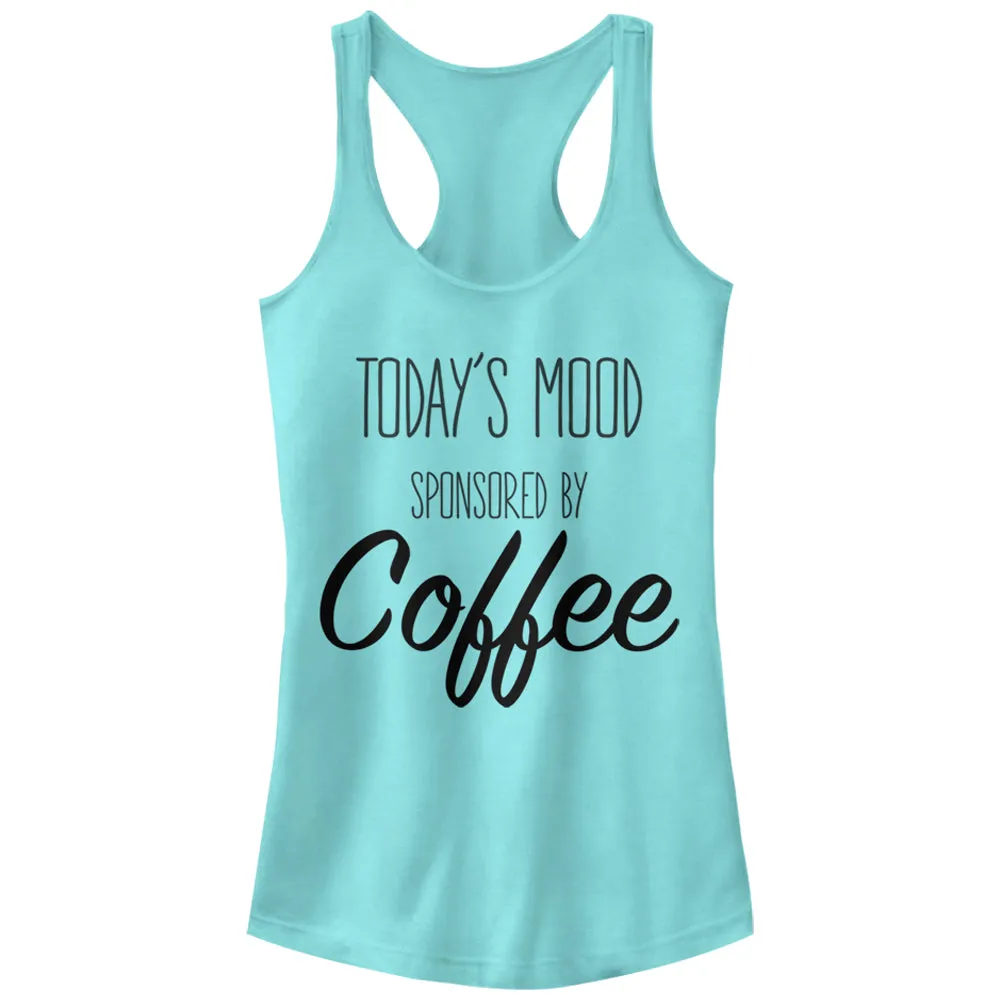 Junior's CHIN UP Mood Sponsored by Coffee Racerback Tank Top sold by Chin Up Apparel