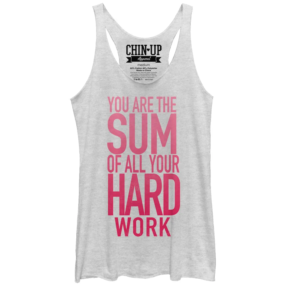 Women's CHIN UP Sum of all Your Hard Work Racerback Tank Top sold by Chin Up Apparel