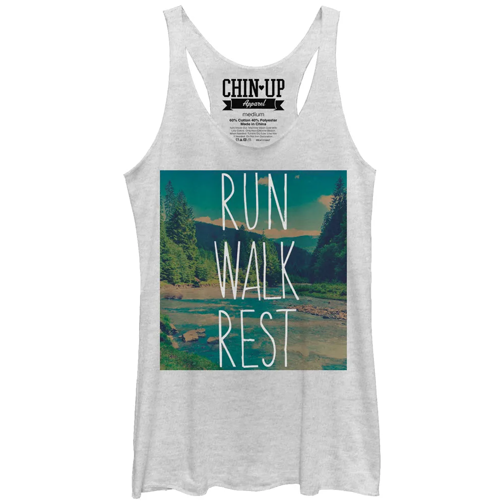 Women's CHIN UP Run Walk Rest Racerback Tank Top sold by Chin Up Apparel