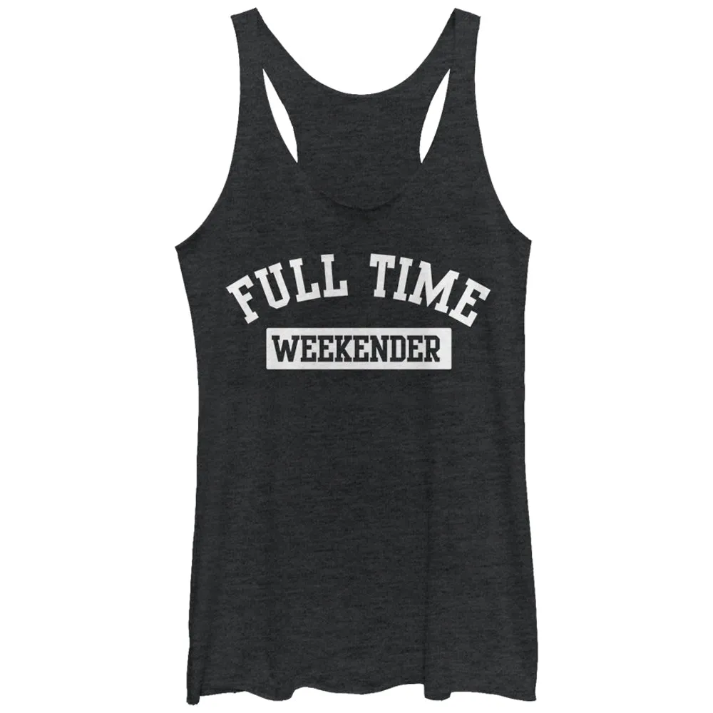 Women's CHIN UP Full Time Weekender Racerback Tank Top sold by Chin Up Apparel