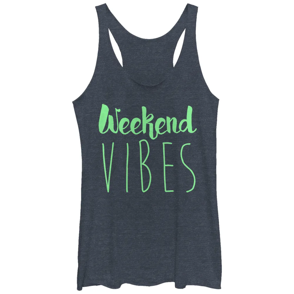 Women's CHIN UP Weekend Vibes Racerback Tank Top sold by Chin Up Apparel