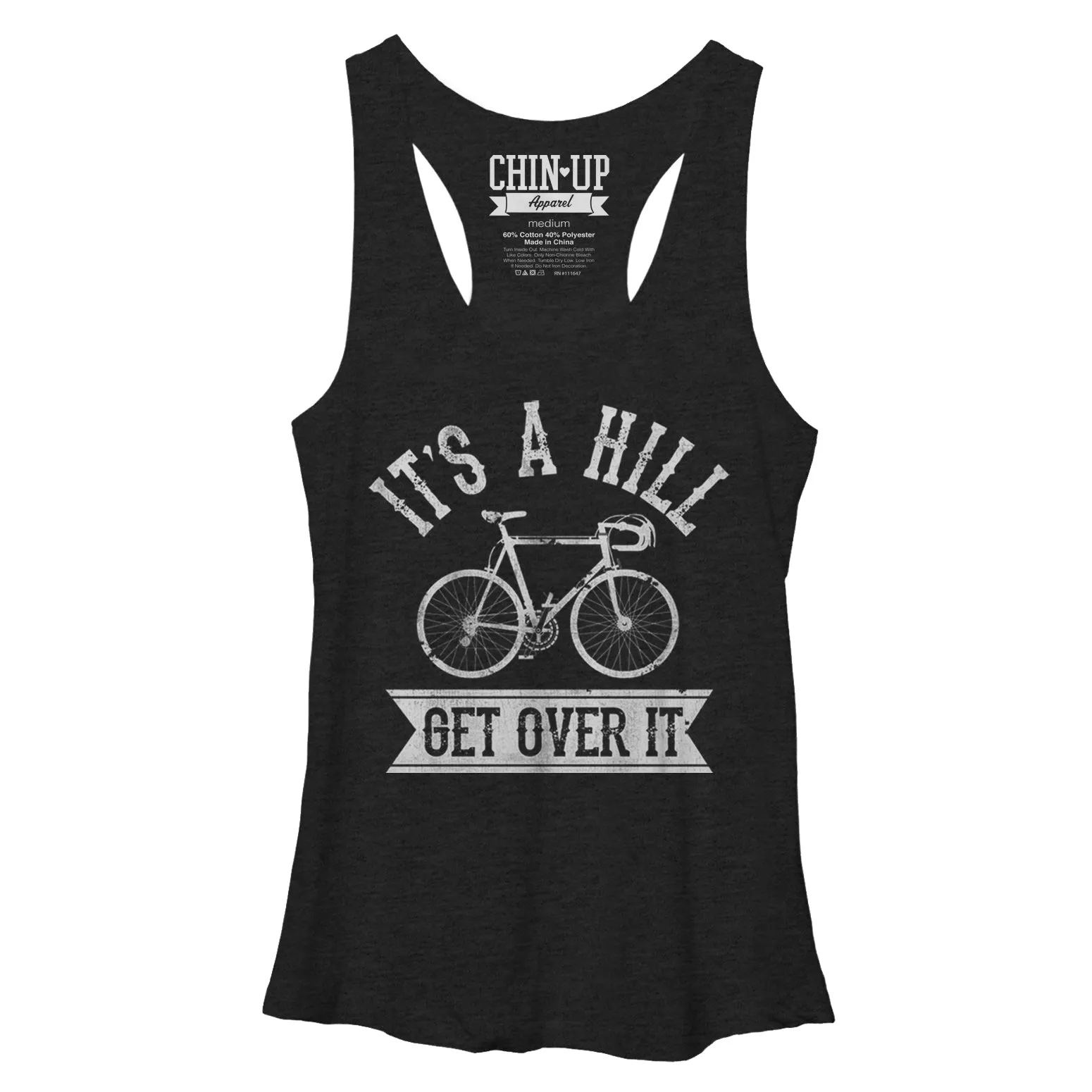 Women's CHIN UP It's a Hill Get Over It Racerback Tank Top sold by Chin Up Apparel