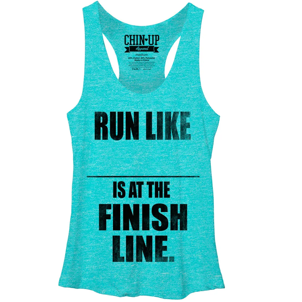Women's CHIN UP At the Finish Line Racerback Tank Top sold by Chin Up Apparel