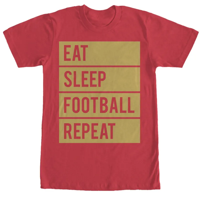 Men's CHIN UP Eat Sleep Football Repeat T-Shirt sold by Chin Up Apparel