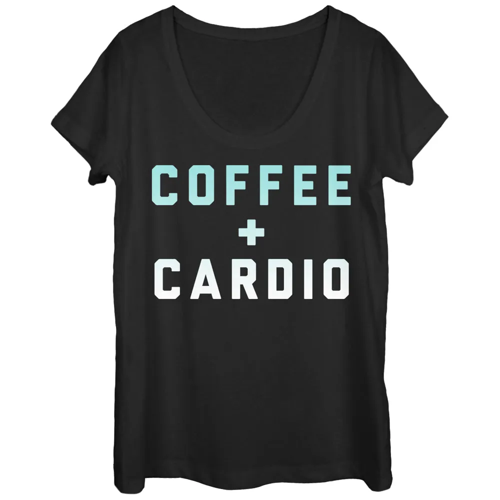 Women's CHIN UP Cardio and Coffee Scoop Neck sold by Chin Up Apparel
