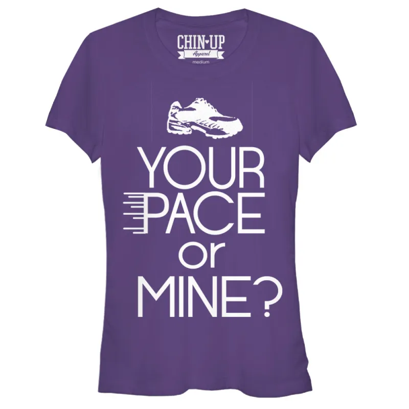 Junior's CHIN UP Shoe Your Pace or Mine T-Shirt made by Chin Up Apparel
