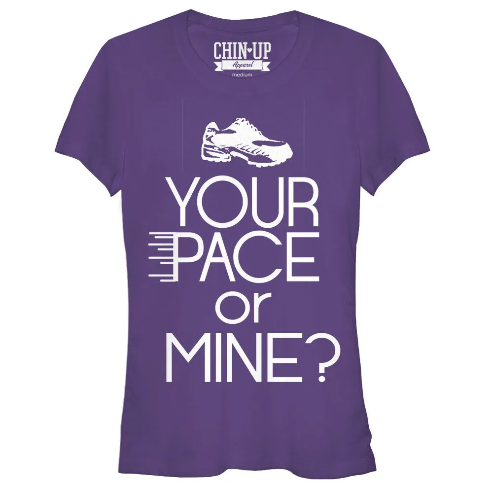 Junior's CHIN UP Shoe Your Pace or Mine T-Shirt sold by Chin Up Apparel
