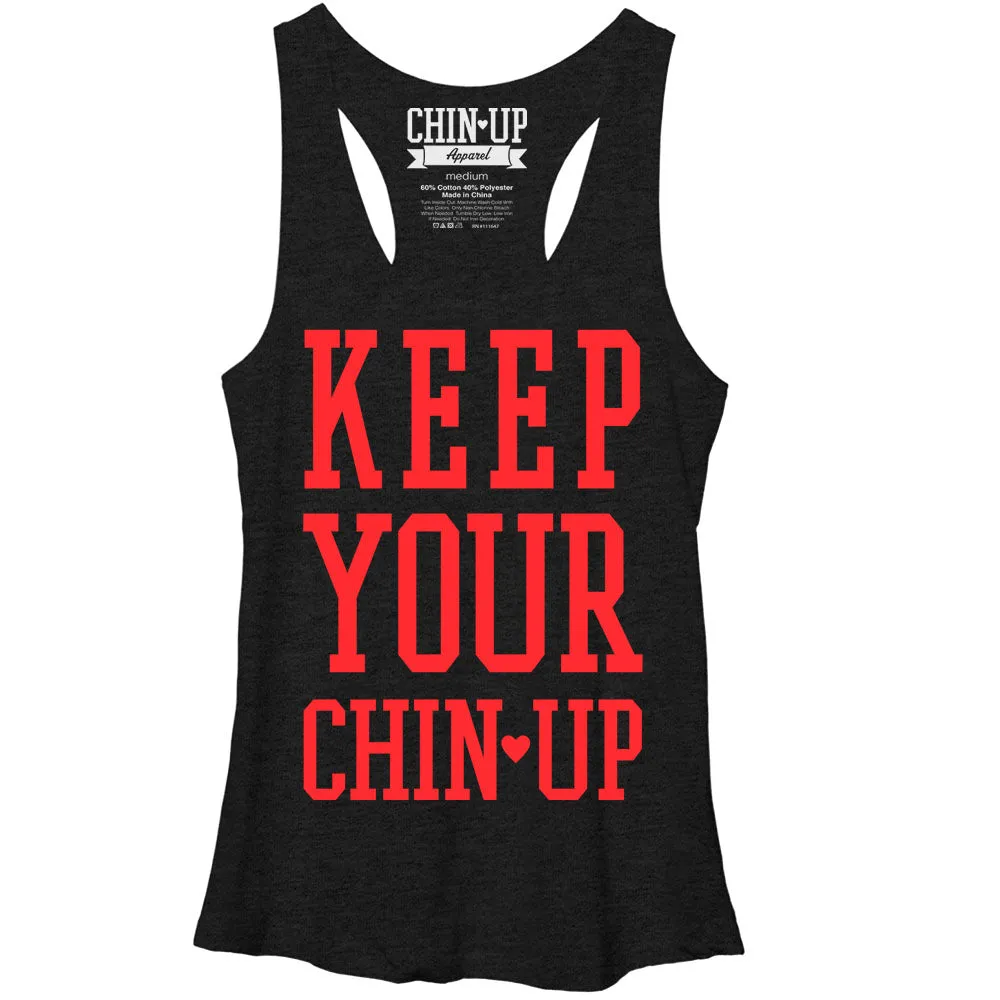 Women's CHIN UP Keep Your Head Up Racerback Tank Top sold by Chin Up Apparel