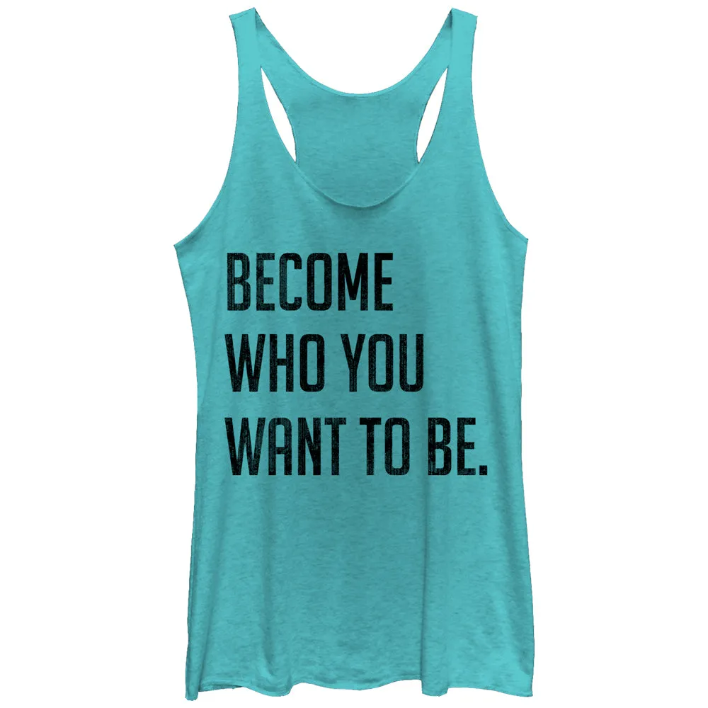 Women's CHIN UP Become Who You Want to Be Racerback Tank Top sold by Chin Up Apparel