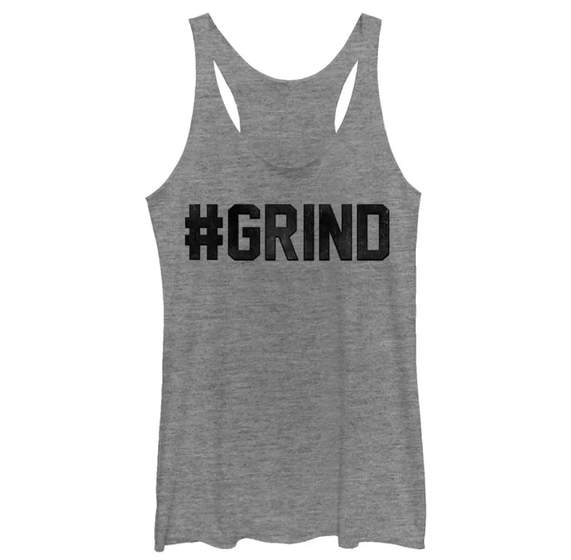 Women's CHIN UP Hashtag Grind Racerback Tank Top sold by Chin Up Apparel