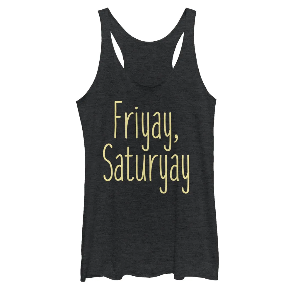 Women's CHIN UP Friyay Saturyay Racerback Tank Top sold by Chin Up Apparel