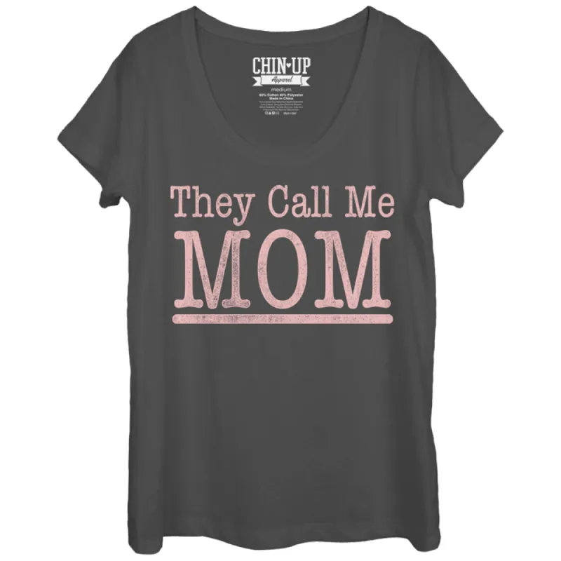 Women's CHIN UP Call Me Mom Scoop Neck made by Chin Up Apparel