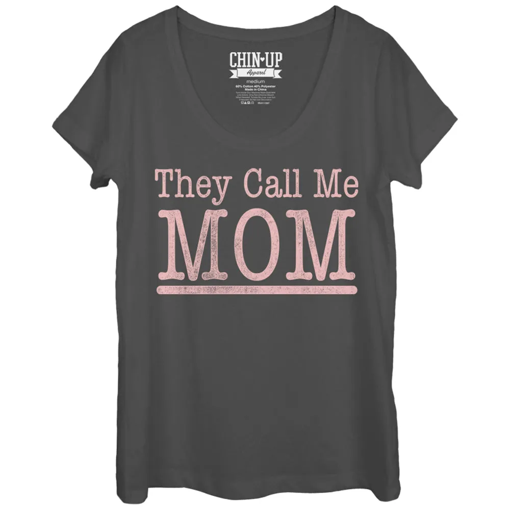 Women's CHIN UP Call Me Mom Scoop Neck sold by Chin Up Apparel