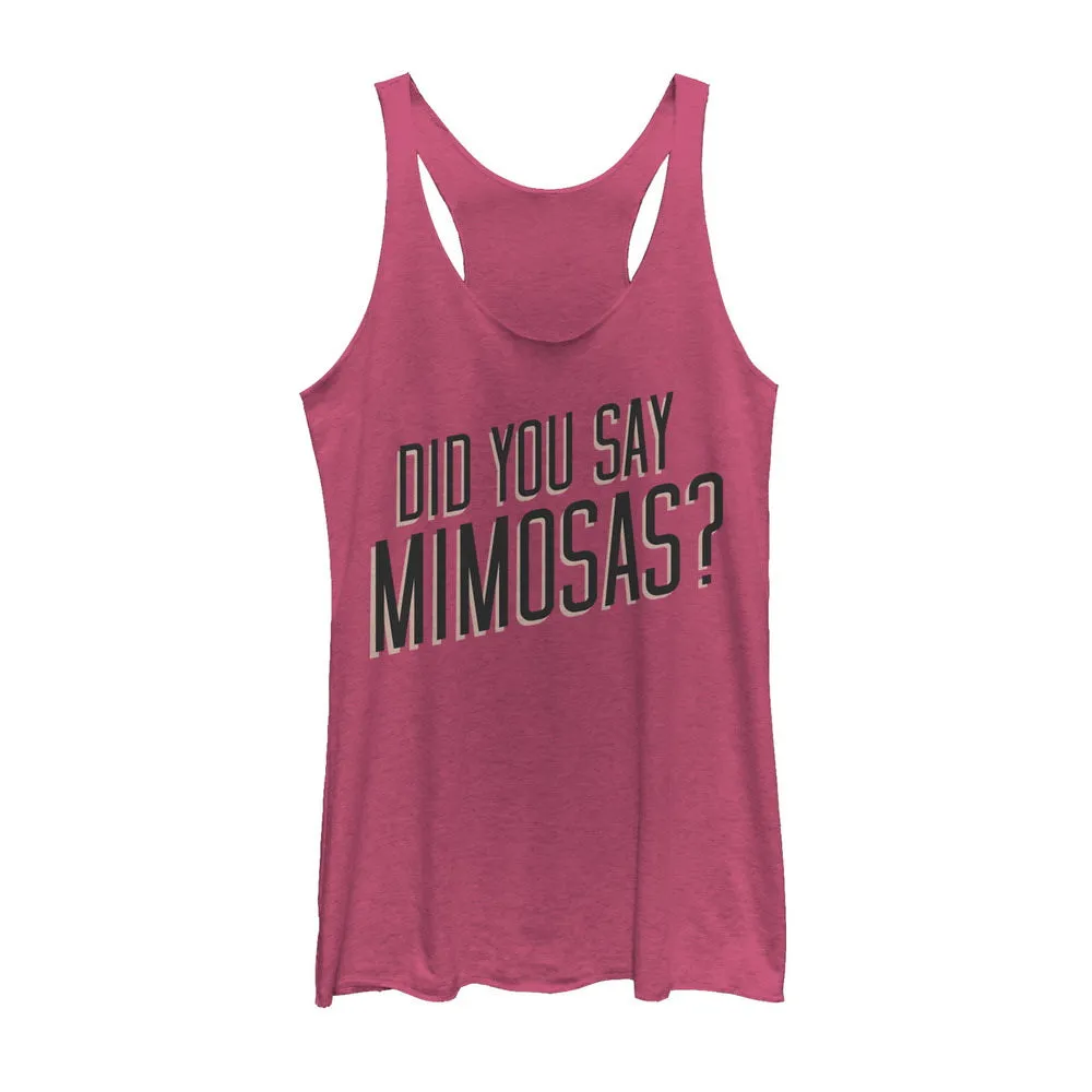 Women's CHIN UP Say Mimosas Racerback Tank Top sold by Chin Up Apparel
