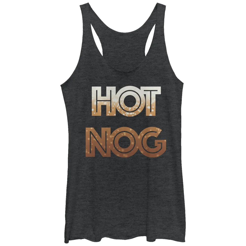 Women's CHIN UP Christmas Hot Nog Racerback Tank Top sold by Chin Up Apparel