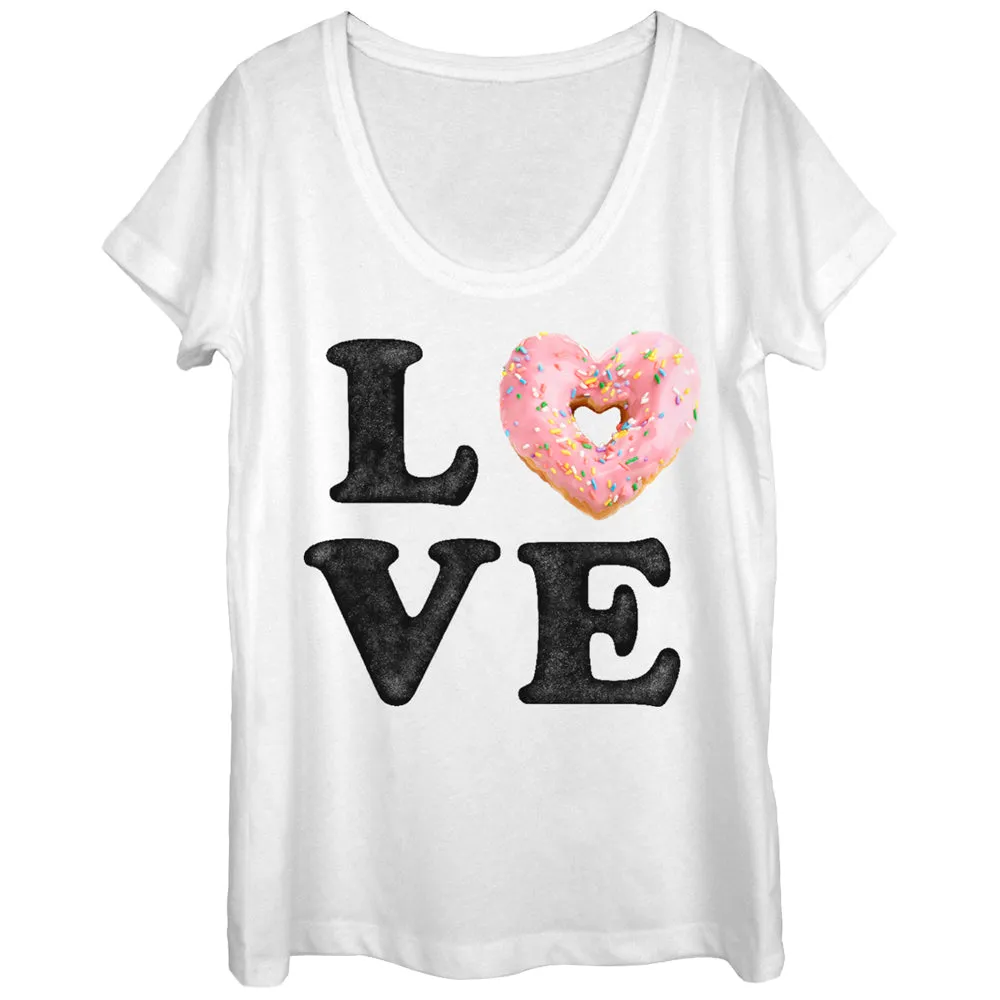 Women's CHIN UP Donut Love Scoop Neck sold by Chin Up Apparel