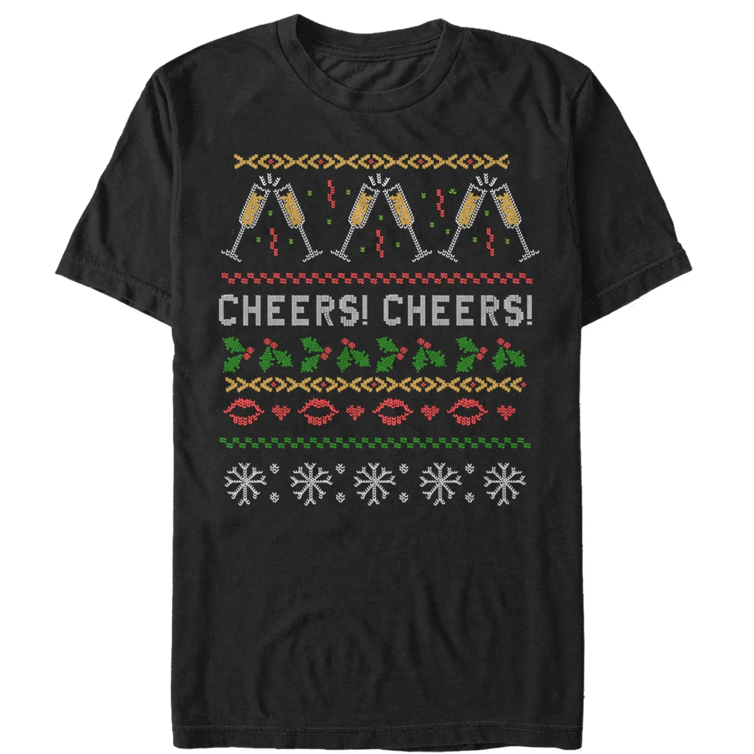 Men's CHIN UP Ugly Christmas Cheers T-Shirt sold by Chin Up Apparel