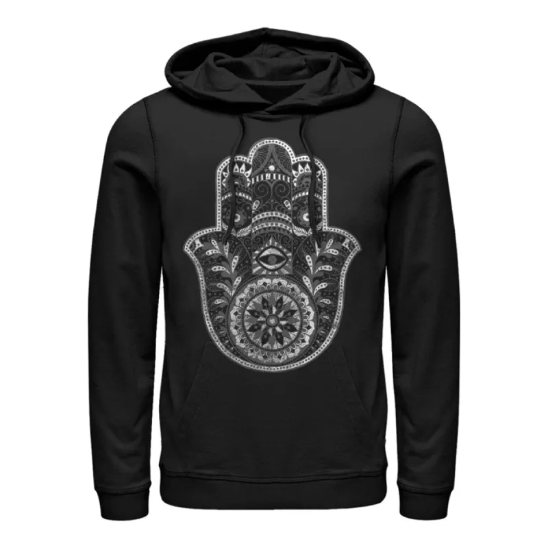Women's CHIN UP Henna Hamsa Hand Pull Over Hoodie sold by Chin Up Apparel