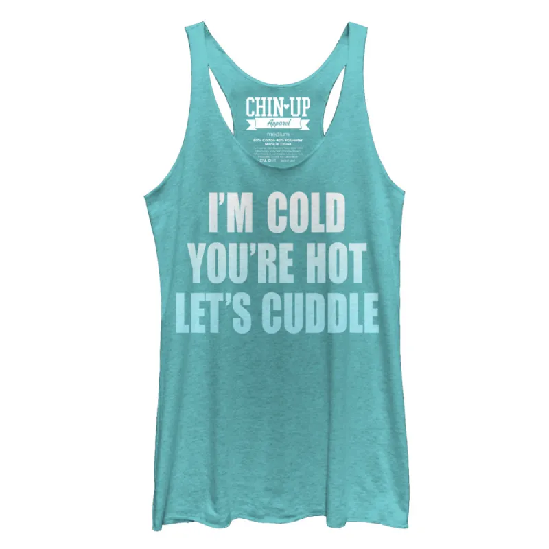 Women's CHIN UP Let's Cuddle Racerback Tank Top sold by Chin Up Apparel