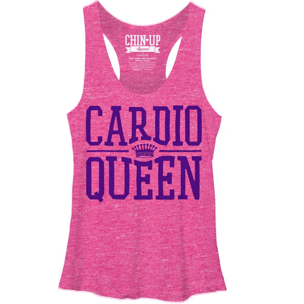 Women's CHIN UP Queen of Cardio Racerback Tank Top sold by Chin Up Apparel