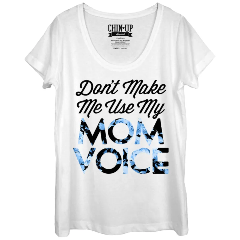 Women's CHIN UP Mom Voice Scoop Neck sold by Chin Up Apparel