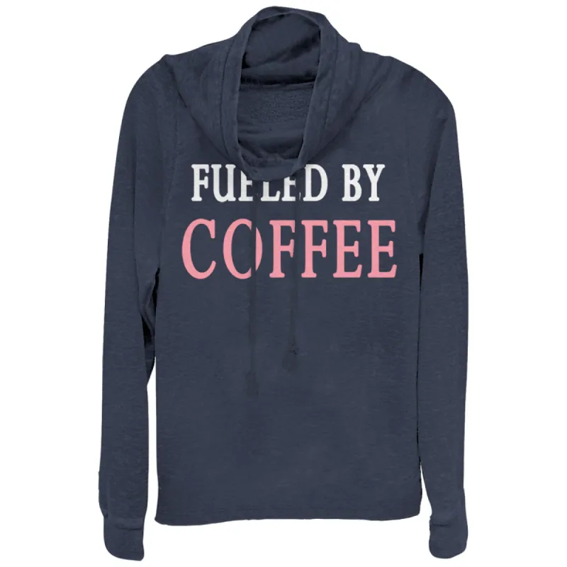 Junior's CHIN UP Fueled By Coffee Cowl Neck Sweatshirt sold by Chin Up Apparel