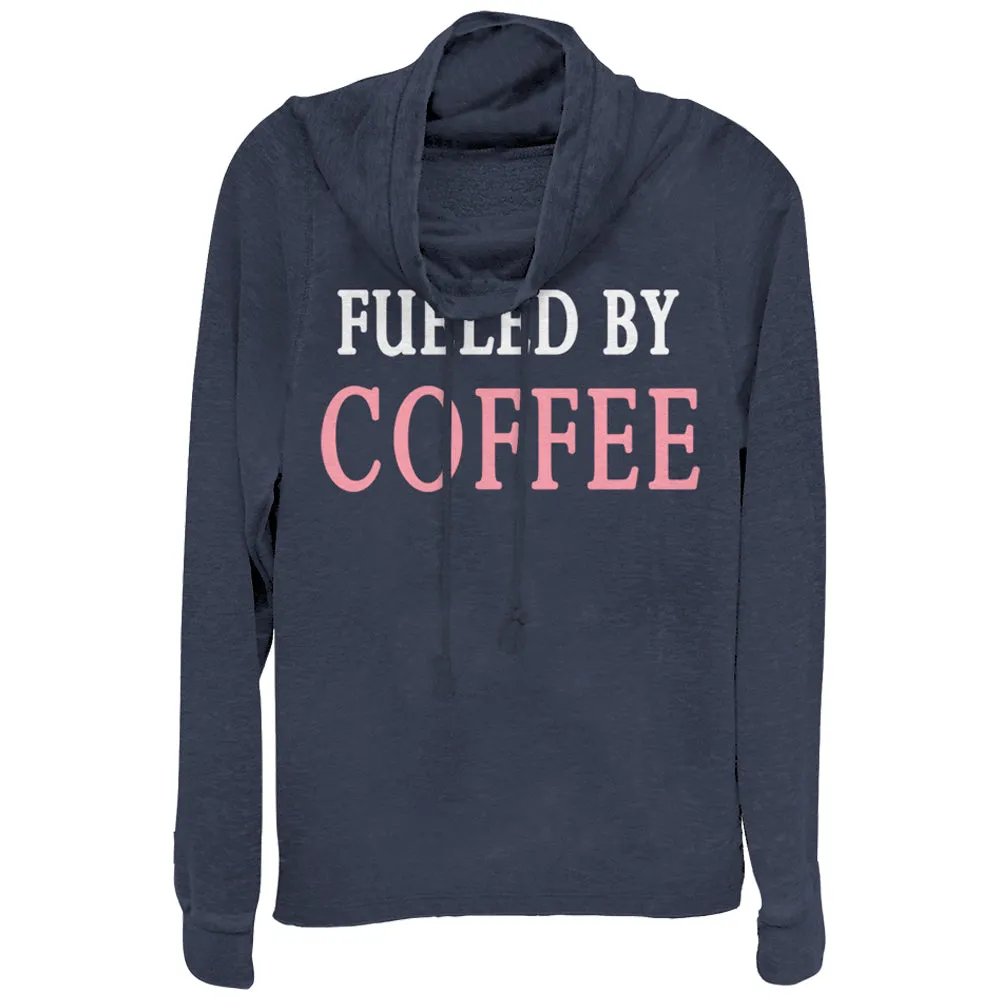 Junior's CHIN UP Fueled By Coffee Cowl Neck Sweatshirt sold by Chin Up Apparel