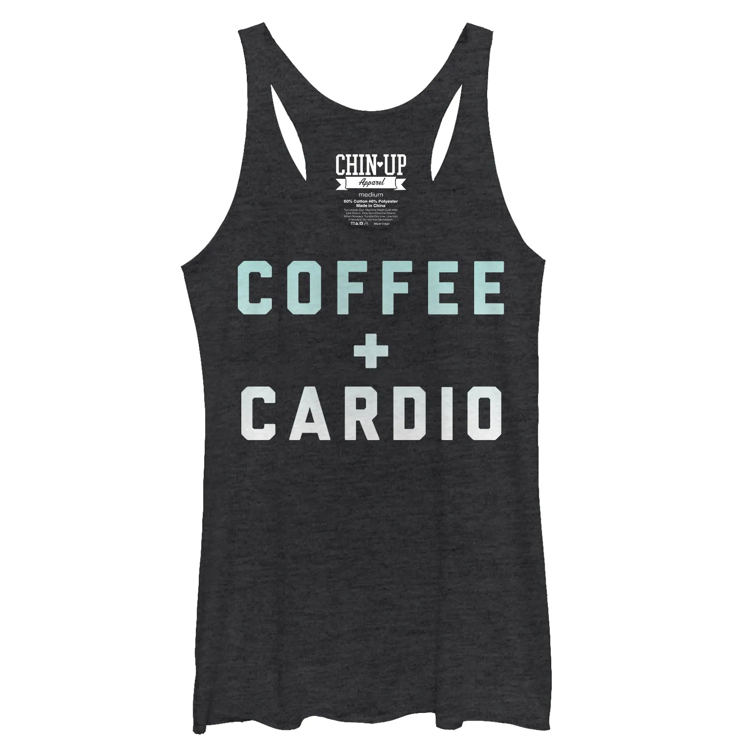 Women's CHIN UP Cardio and Coffee Racerback Tank Top sold by Chin Up Apparel