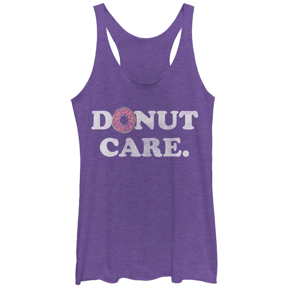 Women's CHIN UP Donut Care Racerback Tank Top sold by Chin Up Apparel