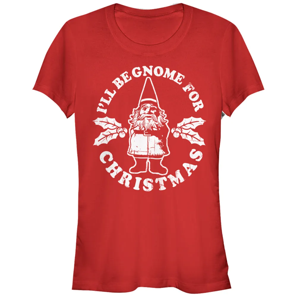Junior's CHIN UP Gnome for Christmas T-Shirt sold by Chin Up Apparel