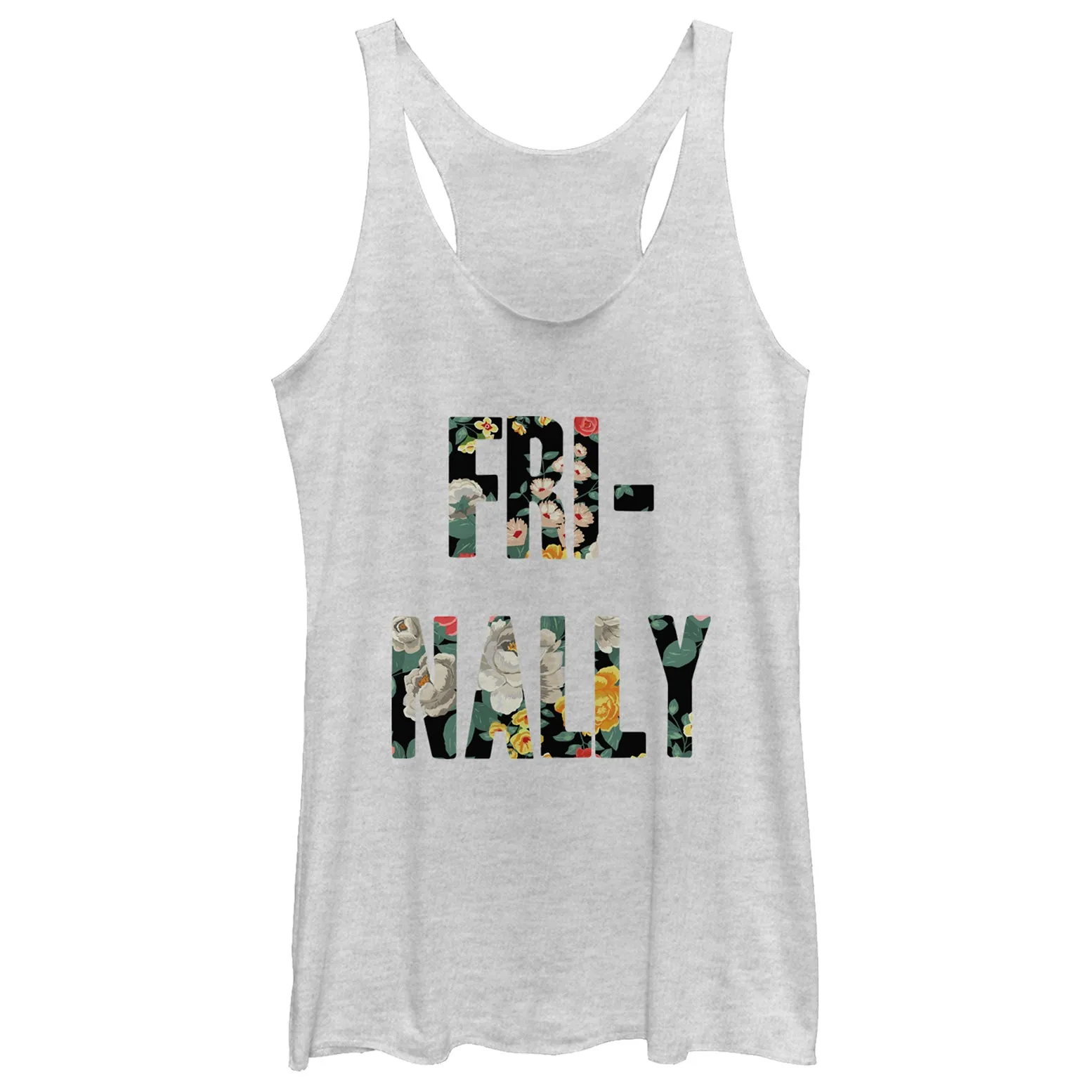 Women's CHIN UP Fri-nally Floral Racerback Tank Top sold by Chin Up Apparel