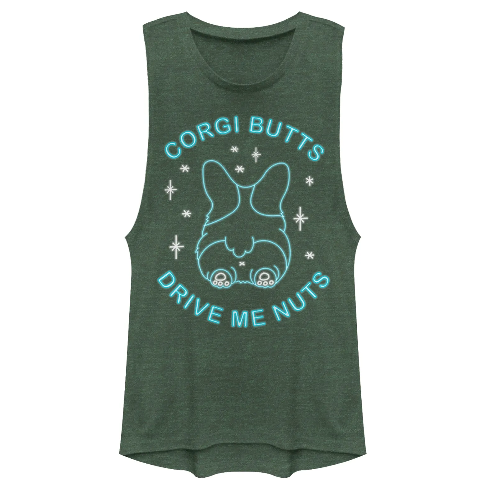 Junior's CHIN UP Corgi Butts Drive Me Nuts Festival Muscle Tee sold by Chin Up Apparel