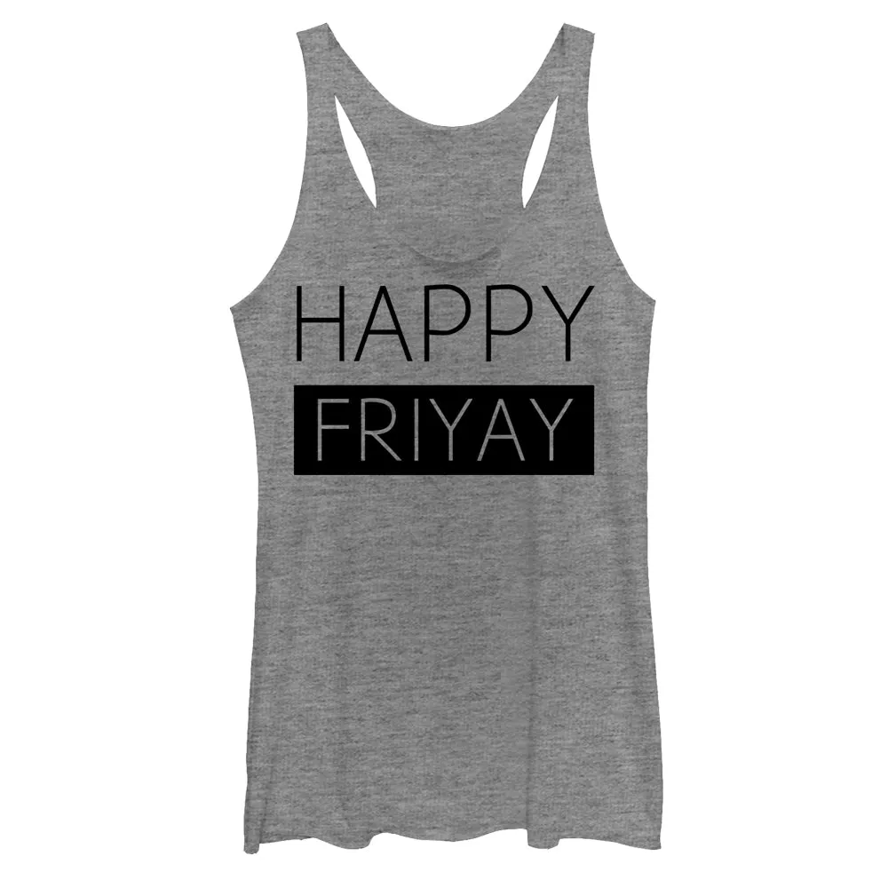 Women's CHIN UP Happy Friyay Racerback Tank Top sold by Chin Up Apparel
