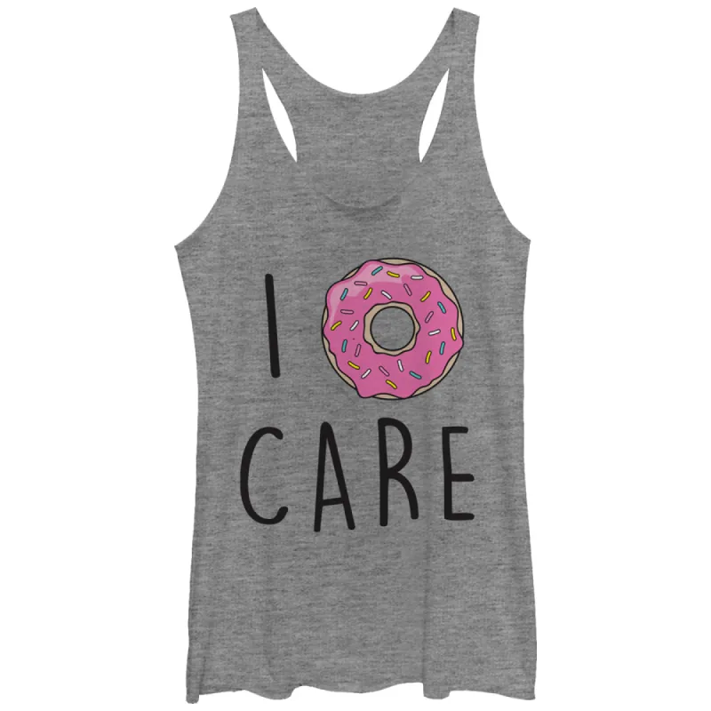Women's CHIN UP I Donut Care Racerback Tank Top sold by Chin Up Apparel