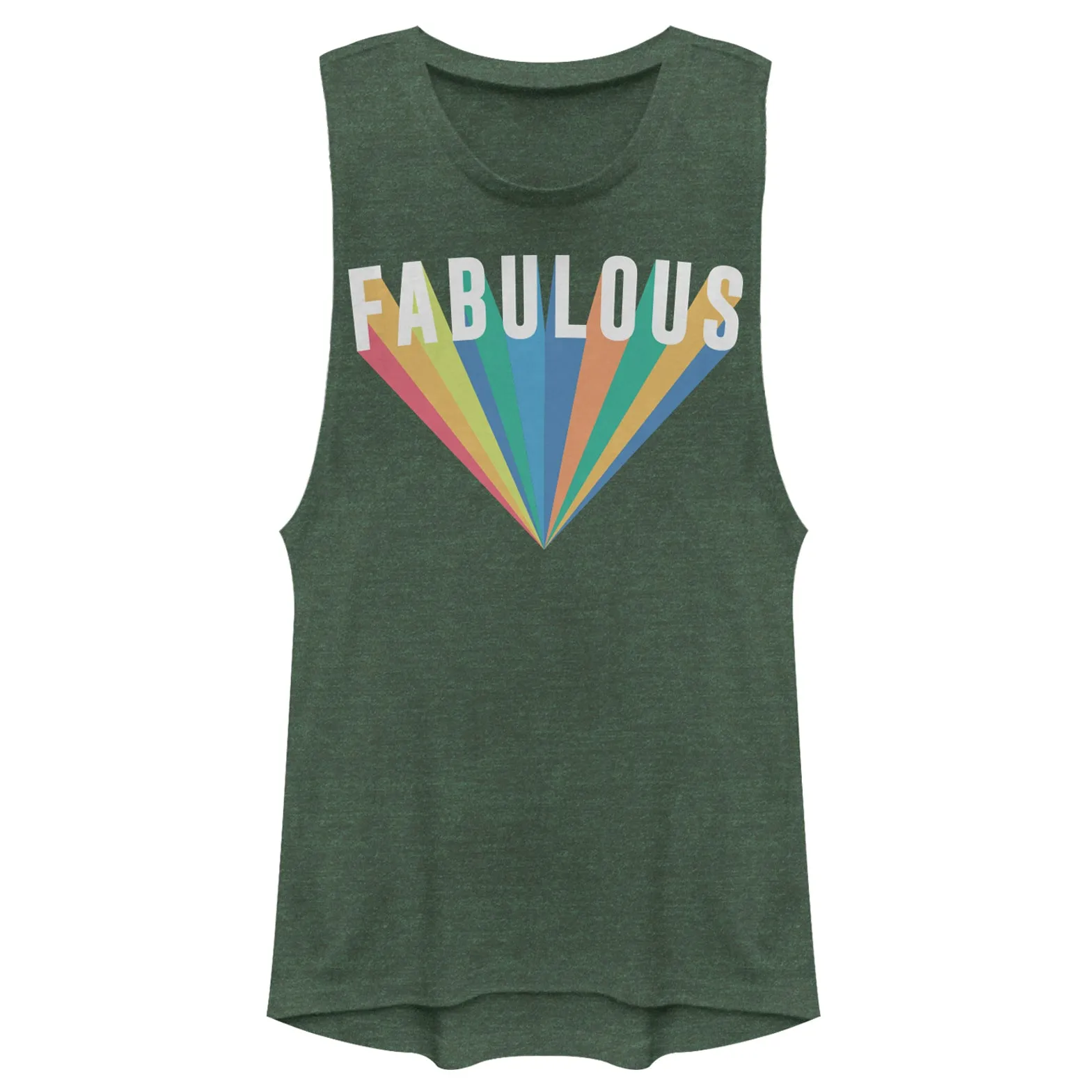 Junior's CHIN UP Fabulous Rainbow Festival Muscle Tee sold by Chin Up Apparel
