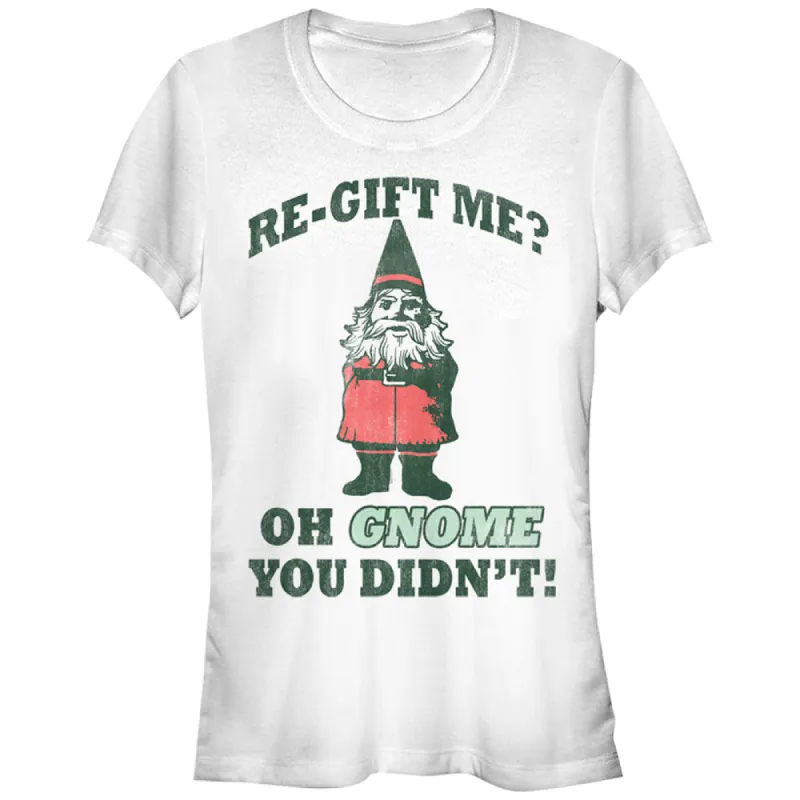 Junior's CHIN UP Christmas Re-Gift Gnome T-Shirt sold by Chin Up Apparel