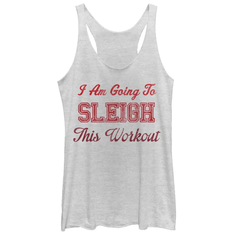 Women's CHIN UP Christmas Sleigh This Workout Racerback Tank Top sold by Chin Up Apparel