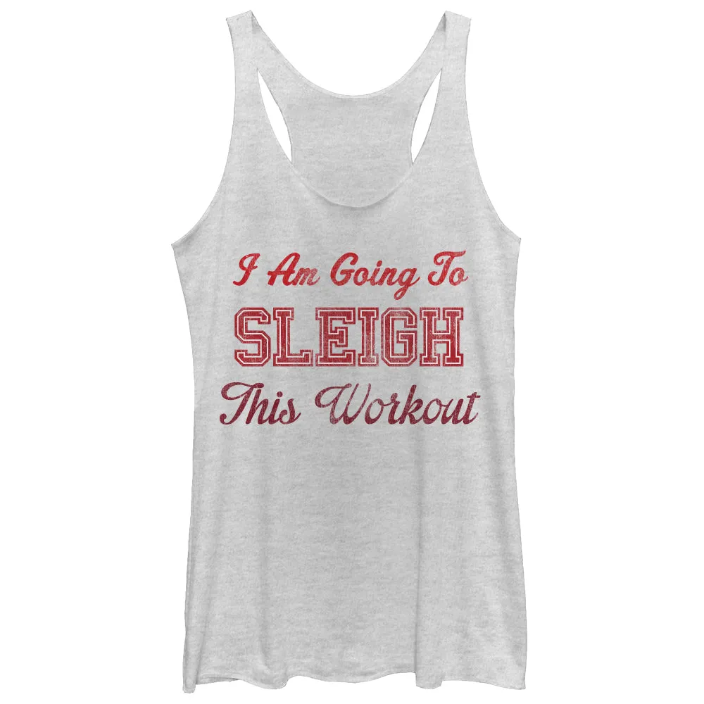 Women's CHIN UP Christmas Sleigh This Workout Racerback Tank Top sold by Chin Up Apparel