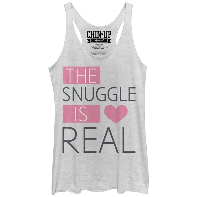 Women's CHIN UP Heart Snuggle is Real Racerback Tank Top sold by Chin Up Apparel