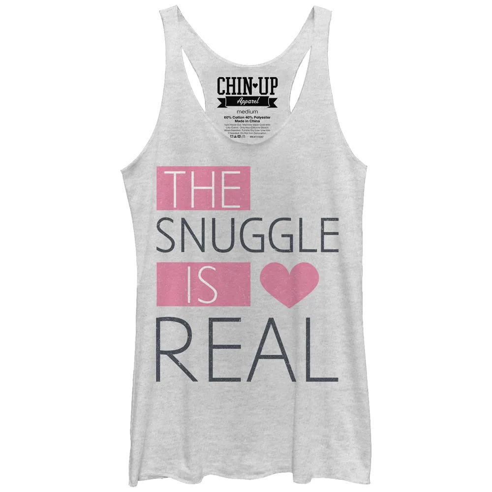 Women's CHIN UP Heart Snuggle is Real Racerback Tank Top sold by Chin Up Apparel