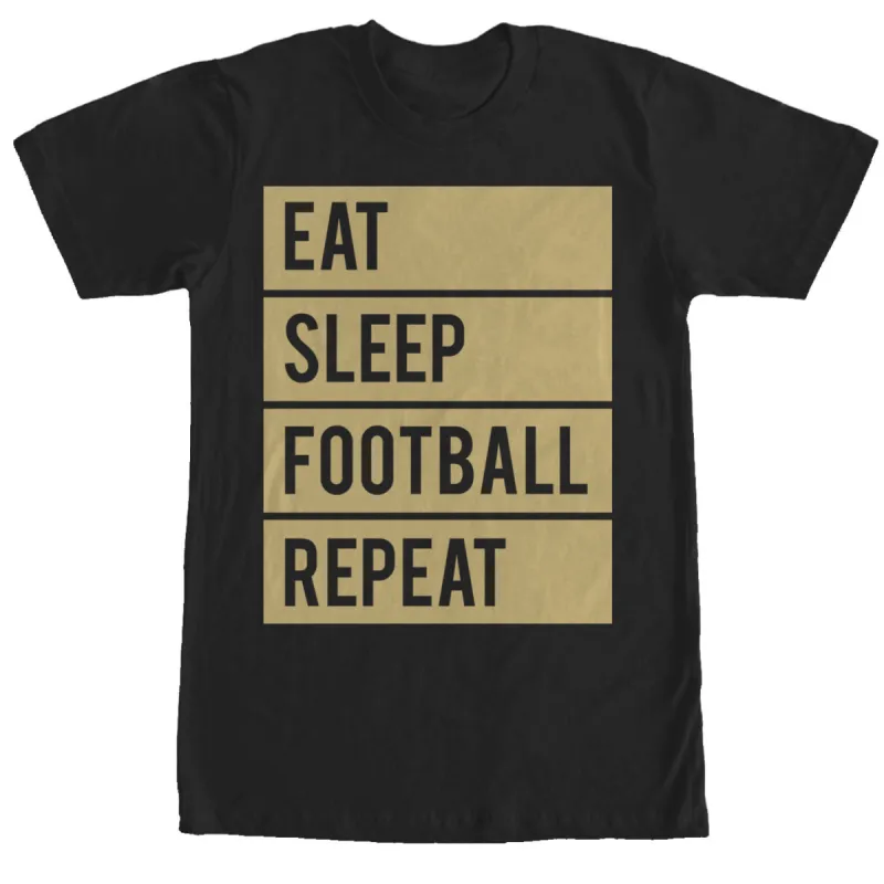 Men's CHIN UP Eat Sleep Football Repeat T-Shirt sold by Chin Up Apparel