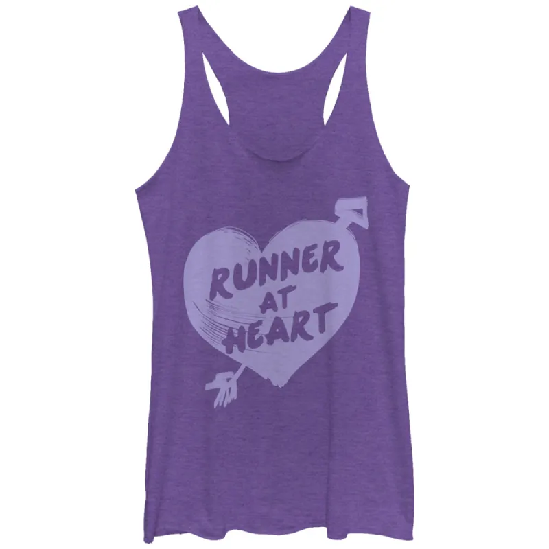 Women's CHIN UP Runner at Heart Racerback Tank Top sold by Chin Up Apparel
