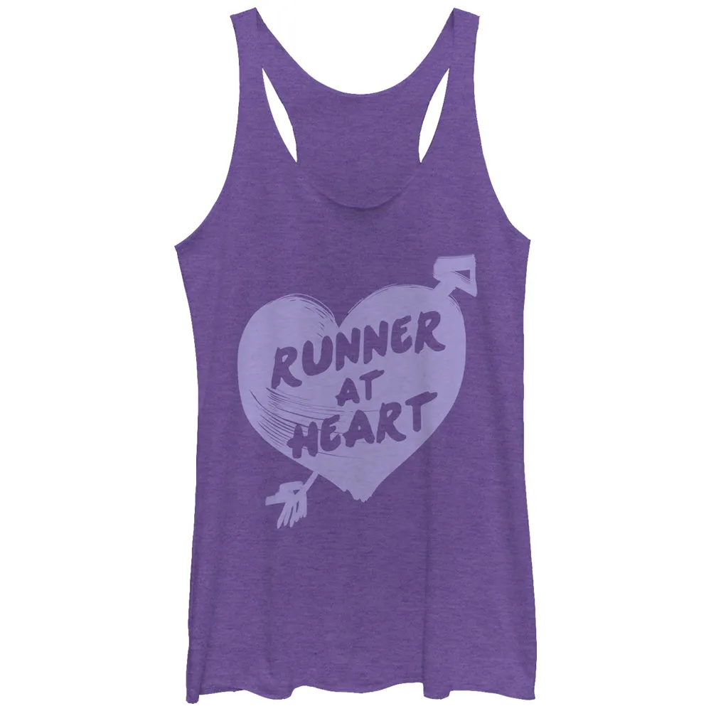 Women's CHIN UP Runner at Heart Racerback Tank Top sold by Chin Up Apparel