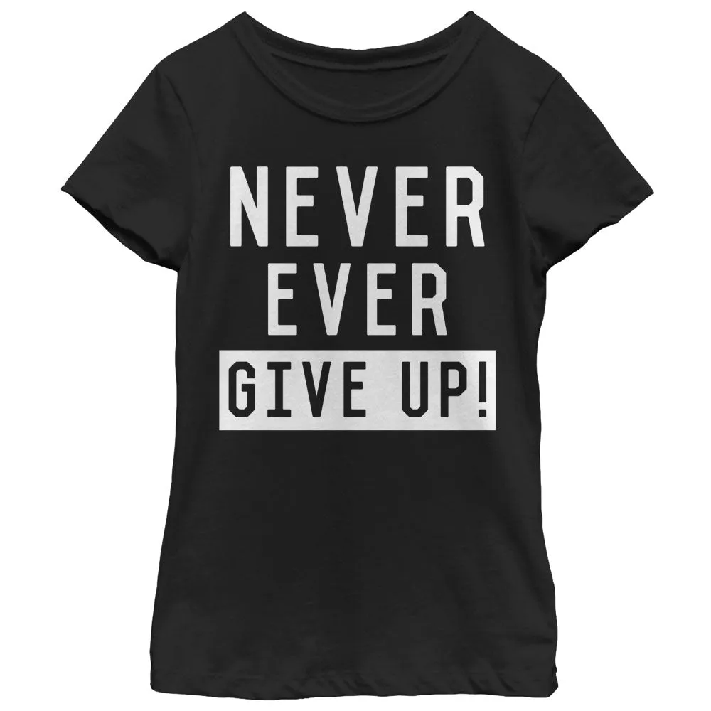 Girl's CHIN UP Never Ever Give Up T-Shirt sold by Chin Up Apparel