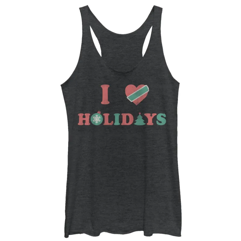Women's CHIN UP Christmas Love Holidays Racerback Tank Top sold by Chin Up Apparel