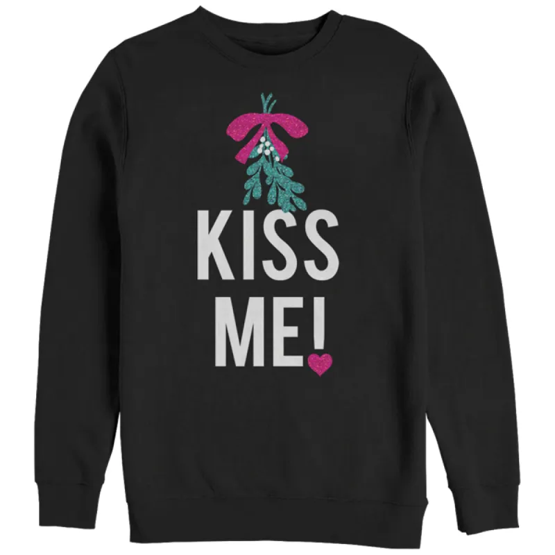 Women's CHIN UP Christmas Kiss Me Mistletoe Sweatshirt sold by Chin Up Apparel