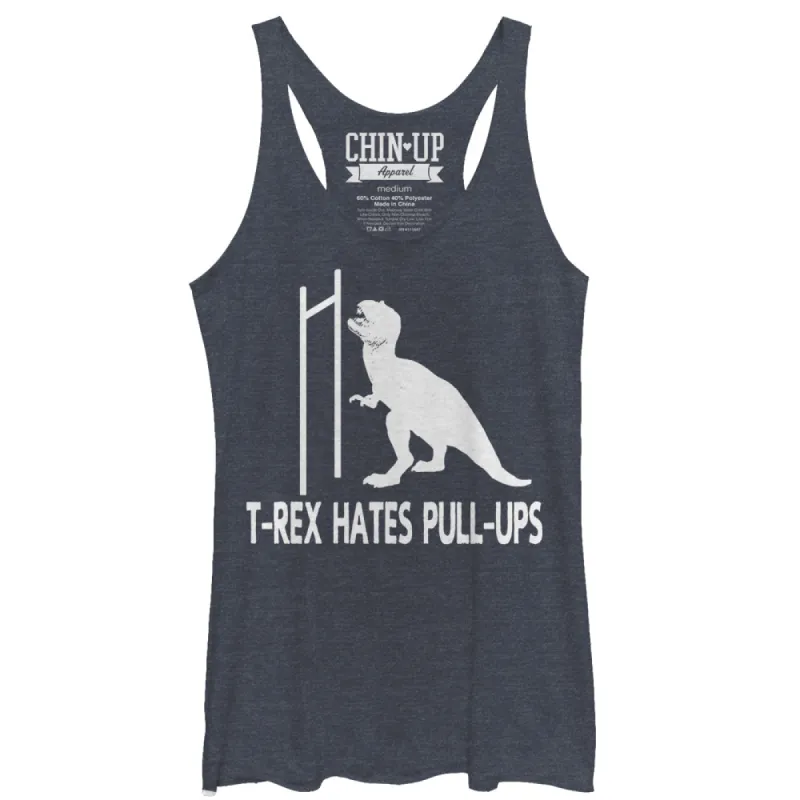 Women's CHIN UP T-Rex Pull-Ups Racerback Tank Top sold by Chin Up Apparel