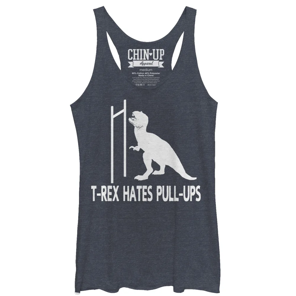 Women's CHIN UP T-Rex Pull-Ups Racerback Tank Top sold by Chin Up Apparel