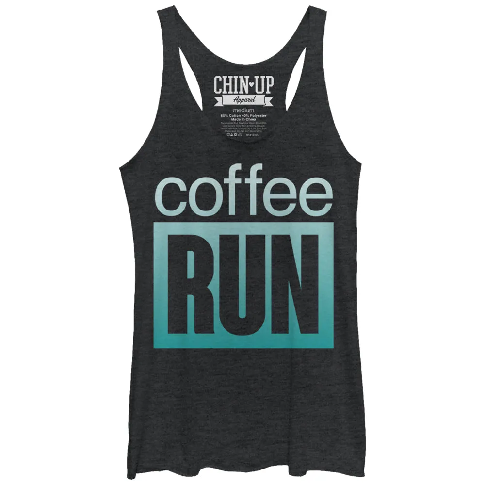 Women's CHIN UP On a Coffee Run Racerback Tank Top sold by Chin Up Apparel